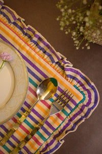 Multi Colour Striped Ruffle Mat