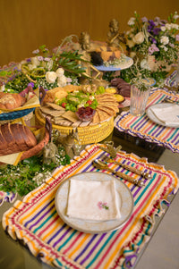 Multi Colour Striped Ruffle Mat